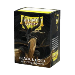 Dragon Shield - 100 Protège-cartes Standard - Matte Black and gold