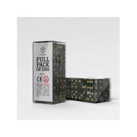 Q Workshop - PACK DE D6 - VERT BOUTEILLE & OR