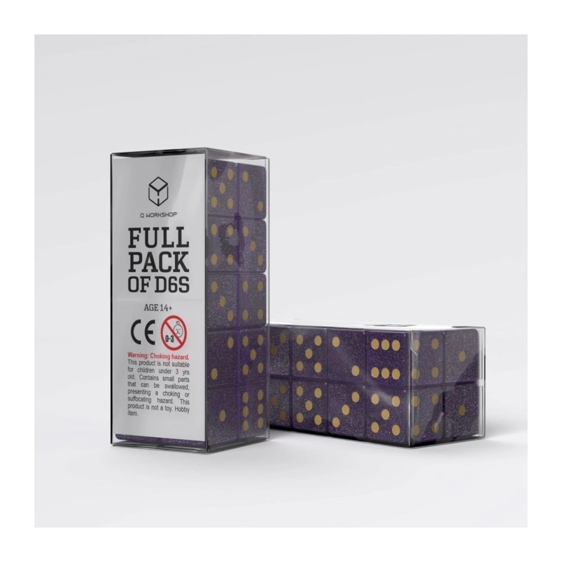 Q Workshop - PACK DE D6 - VIOLET SCINTILLANT & OR